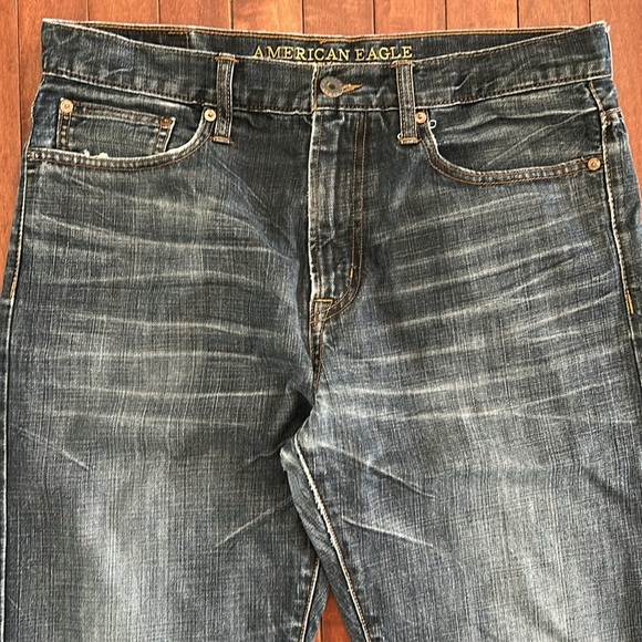 American Eagle Outfitters Men's Dark Blue Relaxed Straight Jeans Size 33/34 - Picture 2 of 7